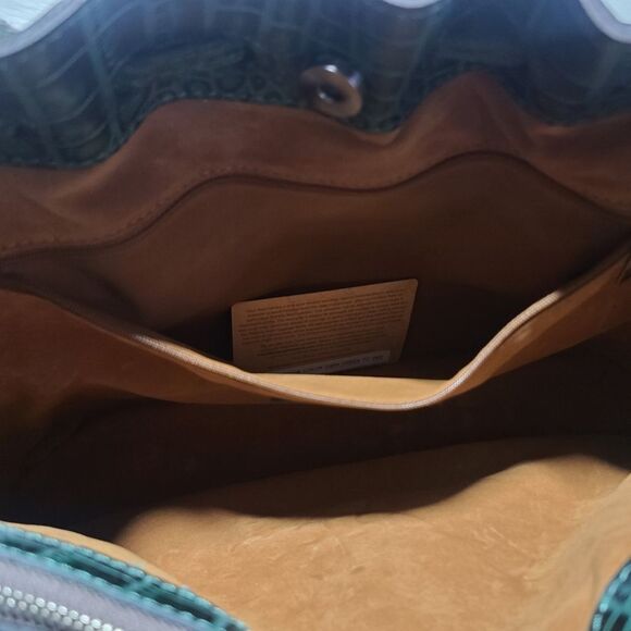 NWT|Patricia Nash|10th Anniversary Whitney Croc Embossed Green Leather Tote - Picture 7 of 11